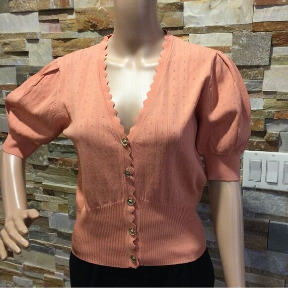 SANDRO Cropped Cardigan With Balloon Sleeves - Picture 4 of 11